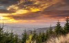 Západ slunce nad Lysou horou, přírodní scenérie, Beskydy