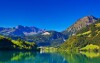 Alps summer mountain landscape with lake