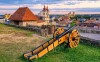 Pohľad na stredoveké staré mesto z historickej pevnosti, Eger