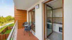 Balkón s posedením, Residence - Apartmány Sun & Snow Jastrzębia Góra, Jastrzębia Góra, Poľsko