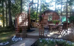 Venkovní sauna, Pension Concordia, Ramsau am Dachstein, Alpy, Rakousko
