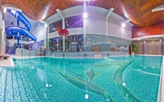 Bazén v aquaparku v Hotelu Klimek **** SPA