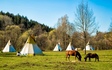 Stany a teepee, Penzion U Mauritzů, Šumava