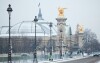Grand Palais and Pont Alexandre III covered with snow