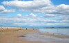 Piesočná pláž, lehátka, more, Lignano Sabbiadoro, Taliansko
