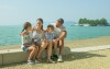 Molo, pláž, Balaton, jezero, Maďarsko