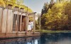 Drevená sauna pri jazere, Hotel Kouty, Ledeč nad Sázavou, Česko