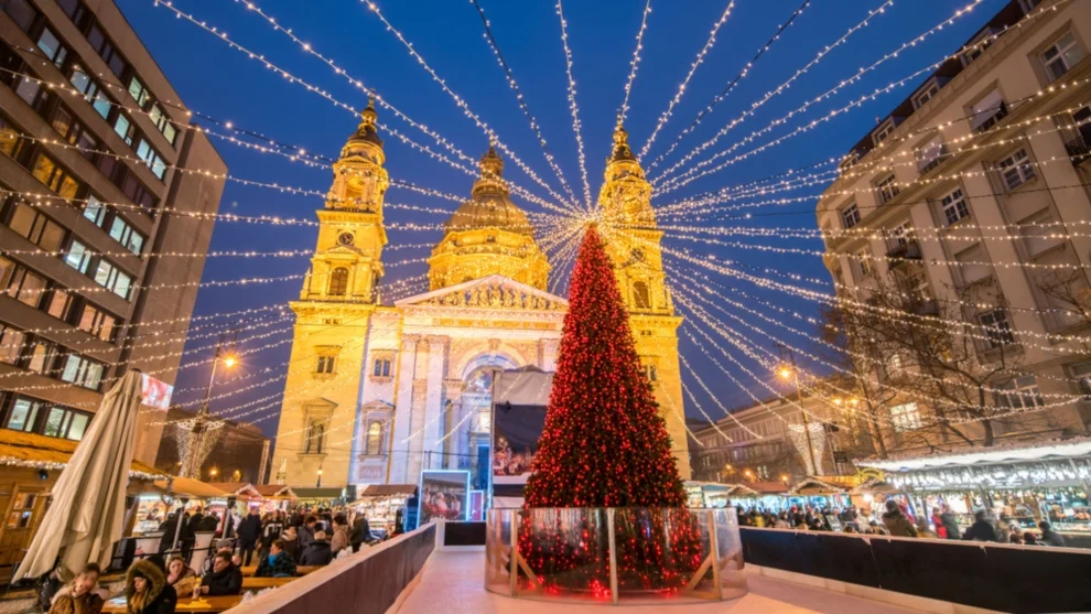 Karácsonyi vásár a Szent István bazilikánál, Budapetsen