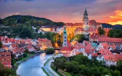 Český Krumlov len 5 minút chôdze od historického centra v Penzióne Hornička s raňajkami a úschovňou bicyklov